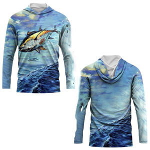 Chemises de pêche hommes à manches longues col rond sweat extérieur Protection Uv respirant vêtements de pêche veste de Sublimation - Product Image 2