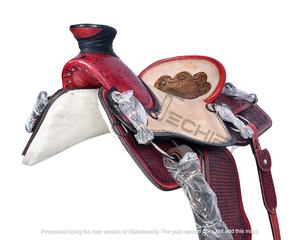 Selle de cheval en cuir occidental élégante et artisanale, équipement équestre, accessoires pour chevaux, produit équestre - Product Image 4