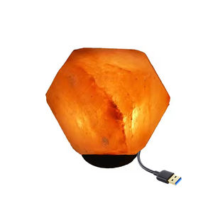 โคมไฟเกลือหิมาลายัน USB ปรับความสว่างได้โคมไฟคริสตัลหินสีชมพูโคมไฟกลางคืนรักษาธรรมชาติ - Product Image 1