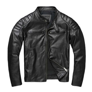 Veste en cuir véritable de qualité supérieure pour hommes Veste en cuir de mouton de style tendance Veste personnalisée avec logo personnalisé pour hommes - Product Image 3