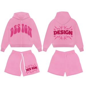 เซ็ตชุดเสื้อมีฮู้ดและกางเกงขาสั้นสำหรับผู้ชายชุดนักวิ่ง2ชิ้นสไตล์สตรีทพร้อมการพิมพ์ลายเป็นมิตรกับสิ่งแวดล้อม - Product Image 3