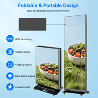 Layar Digital Signage LED YINGLUX 80 Inci, Kios Lipat dengan Sambungan Tanpa Celah, Poster LED P1.86 GOB dengan Kotak Transportasi untuk Acara
