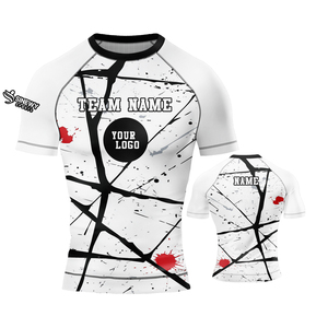 Personalizado de calidad superior de los hombres de manga corta MMA Rash Guard hecho de poliéster/Material de nylon Rash Guards Venta caliente - Product Image 6