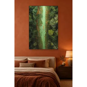 Impression sur toile Fida Green River and Canoe in the Rainforest - Product Image 4