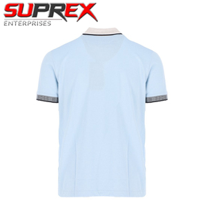 Blue & White Men's for <b>Shirt</b> Buttons Turn Down <b>Collar</b> Short Sleeves Feather Print Cotton/Bamboo Jersey Business Formal <b>Shirts</b> - Product Image 5