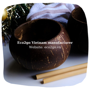 1 gobelet en coquille de noix de coco, pour boissons, coque avec Logo Laser gravé pour tenir les boissons fabriqué au Vietnam, vente en gros - Product Image 2