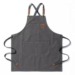 Wholesale Waterproof Oil-Resistant Canvas Cotton <b>Apron</b> for Coffee Shops Gardening <b>Denim</b> Work Promotional Business Gift - Product Image 4