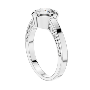 Bague en diamant de laboratoire rond de 1 carat pour femme, VVS-VS EF CVD, or 18 carats, 14 carats, 10 carats et argent 925, or rose, or jaune, or blanc - Product Image 5