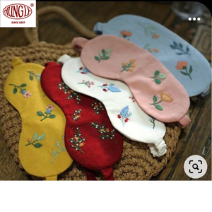 Cotton Embroidered Green Sleeping <b>Eye</b> <b>Mask</b> for Hair Accessories - Product Image 6