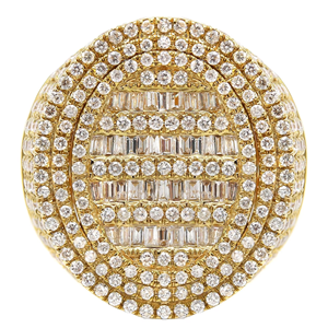 Anillo de Moda Unisex de Hip Hop, Lujoso, de Oro de 14K y Plata de Ley, con Diamante de Corte Brillante Cultivado en Laboratorio VVS, Engaste de Puntas, Joyería Personalizada para Regalo - Product Image 1