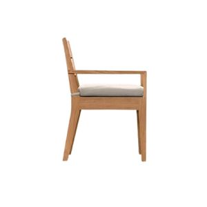 Kingsley The Langham Luxury Outdoor Teak <b>Dining</b> Arm <b>Chair</b> Modern Slatted Solid Wood <b>Garden</b> Hotel Resort Furniture collection - Product Image 6