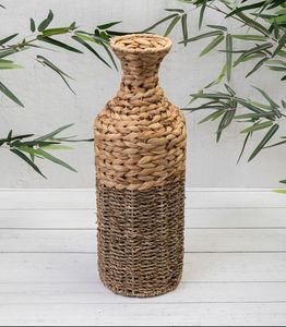 Vase de table de haute qualité en jacinthe d'eau minimaliste fait à la main écologique à col étroit pour la décoration intérieure taille et couleur personnalisables - Product Image 4