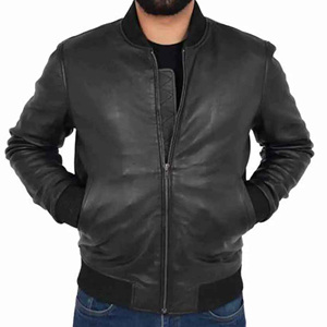 Veste en cuir noir pour homme, best-seller en gros, veste coupe-vent tendance avec fermeture éclair, veste de haute qualité pour homme - Product Image 5