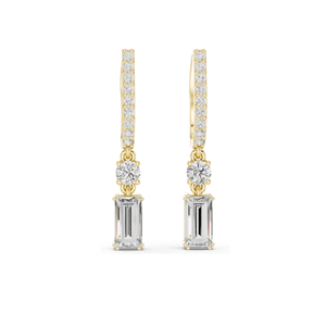 Boucles d'oreilles créoles en diamant de laboratoire 1,004 CT pour femmes, clarté VVS-VS EF, or 18 carats, 14 carats, 10 carats et argent 925, rose, jaune, blanc - Product Image 3