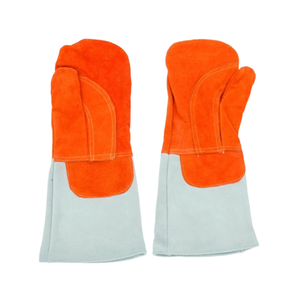 Durable Cow Leather Welding Safety Gloves Heat Resistant Working Gloves for <b>Hand</b> and <b>Arm</b> <b>Protection</b> - Product Image 1