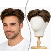 Prothèse capillaire pour hommes en cheveux humains pré-stylisée personnalisable, avec base en PU mono et dentelle Q6, système de remplacement capillaire de type patch