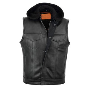 Chaleco de cuero gris de alta calidad para hombre de tendencia superior 2025, chalecos de moto calefactables de invierno sin mangas de talla grande con forro de poliéster - Product Image 2
