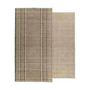 Alfombra Rectangular a Rayas de Lana Tejida a Mano Contour Gold para Sala de Estar, Dormitorio, Pasillo HWL-449 Técnica Artesanal - Product Image 1