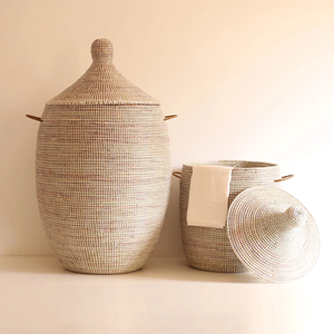 Natural Seagrass Handwoven Natural Seagrass Floor <b>Basket</b> <b>with</b> <b>Lid</b> Storge Seagrass bin for Home Decoration by Viet Fargimex - Product Image 5