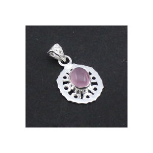 Pendentif vintage en pierre précieuse de quartz rose fait à la main en argent sterling massif 925 Designer grand pendentif fin semi-précieux en pierre précieuse de toutes tailles - Product Image 3
