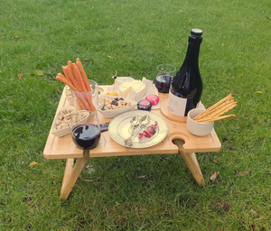 Picnic <b>Table</b> <b>Portable</b> with Wine Holder - Product Image 1