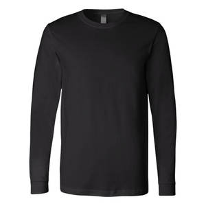 Nuevo patrón básico de manga larga 100% algodón camiseta cuello redondo/cuello en V transpirable ropa para hombre Camiseta de manga completa - Product Image 5