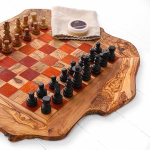 Jeu d'Échecs ArtisRaw CG004 avec Plateau en Bois Rustique Irrégulier Fait Main Personnalisé - Product Image 4