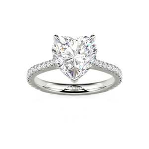 Bague de fiançailles Jeulia en argent sterling plaqué or rose, coupe cœur - Product Image 3