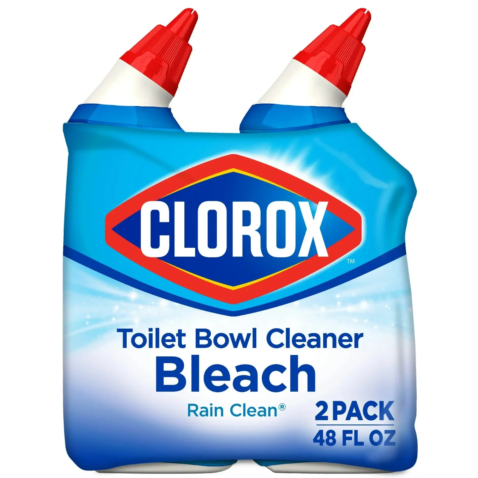 تبييض منظف وعاء المرحاض من Clorox، منظف مطر، 24 أونصة سائلة، عبوتان