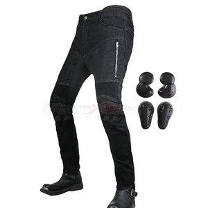 กางเกงยีนส์มอเตอร์ไซค์ผ้าฝ้ายระบายอากาศกันลมลดราคาสุดๆ พร้อมอุปกรณ์ป้องกันเข่าสำหรับแข่งรถมอเตอร์ไซค์และกีฬาทางเรียบ - Product Image 5