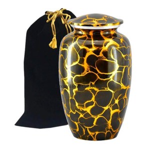 Pots et bocaux de cendres mémorables décoratifs Urnes avec autocollant en émail à texture en bois appliqué Fournitures de pots et bocaux faits à la main - Product Image 3