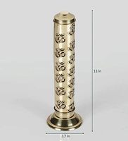 Porte-encens élégant en laiton gravé et sculpté, finition plaquée or, style religieux, support décoratif personnalisable pour la maison ou le temple