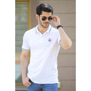 Camiseta Polo Delmont para Hombre, 100% Algodón, Diseño Sólido Básico, Transpirable, Tejido de Punto, Color Oscuro, Parches Bordados, Tallas Grandes XL 6XL - Product Image 2