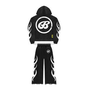 Nouveaux ensembles de survêtements à capuche pour hommes de haute qualité, 2 pièces, design solide, impression de logo personnalisé, quantité minimale de commande bas pour les commandes en gros - Product Image 3