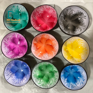 Tazón de Cáscara de Coco Pintado a Mano y Pulido con Diseño Personalizado, Muestra Gratuita, Uso en Fiestas, Ecológico, Venta al por Mayor en la UE - Product Image 1