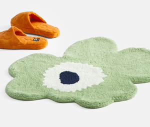 Vente d'usine faite à la main bain et usage domestique tapis de douche en coton rond tissu doux lavable avec motif rond - Product Image 3