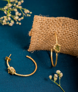 Rough Peridot Gemstone <b>Earring</b> 925 Sterling <b>Silver</b> With Gold Plated <b>Earring</b> Trendy Fashionable <b>Earring</b> For <b>Wedding</b> Gift Parties. - Product Image 1