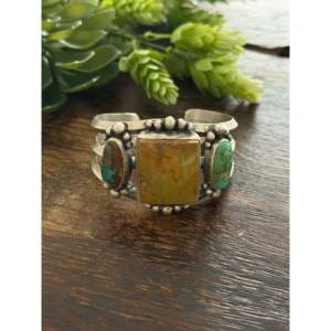 Bobby Johnson Royston Turquoise & Sterling <b>Silver</b> Fashion <b>Cuff</b> <b>Bracelet</b> - Product Image 3