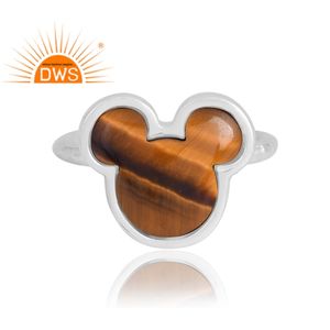 Anillo de piedras preciosas amarillas de ojo de tigre Natural de Plata de Ley 925, joyería personalizada para mujer, regalo para ella - Product Image 3