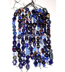 Hebras de cuentas de vidrio de Murano de combinación roja, 10mm, fabricación de joyas de semillas, decoración disponible, versiones de color negro, azul y blanco - Product Image 3
