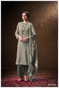 Estampado de satén de algodón Premium con bordado Colección Salwar Kameez Disponible a precio mayorista ideal para fiesta - Product Image 6