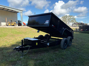 รถพ่วงดั๊มพ์ที่ดีที่สุดปี 2026 สำหรับเกษตรกรรายย่อยและงานก่อสร้าง รถพ่วงดั๊มพ์ขนาด 6 x 12 ฟุต พร้อมประตูแบบคอมโบและทางลาดแบบเลื่อนออกได้ - Product Image 3