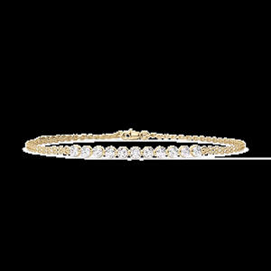 Pulsera de Cadena de Oro Puro de 14k con Diamante de Corte Redondo de 1 Quilate Cultivado en Laboratorio con Certificación IGI y GIA, Engaste de Puntas, Once Piedras, 7 Pulgadas - Product Image 3