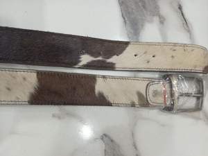 Gran oferta de cinturón de cuero con pelo para mujer, cinturón de cuero de vaca con hebilla de lujo, cinturones de cuero genuino personalizados informales de Pakistán - Product Image 2