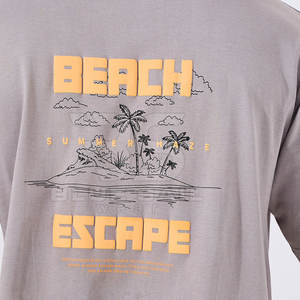 T-shirt d'été en coton 100% lourd pour hommes personnalisable impression bouffée en vrac avec motif graphique de lettres - Product Image 3