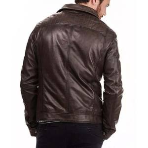 Chaqueta de motorista de cuero para hombre, chaqueta de cuero genuino de alta calidad, oferta, precio asequible, 2022 - Product Image 4