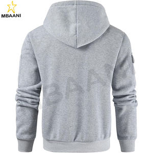 Sweat-shirt à capuche décontracté pour homme, pull à manches longues avec fermeture éclair quart de tour et poche kangourou - Product Image 3