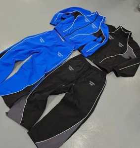 Survêtement en nylon réfléchissant personnalisé avec logo OEM, survêtement de sport d'été à fermeture éclair en 2 pièces pour hommes - Product Image 1