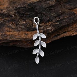 Ramo de hoja de Olivo de plata 925 de alta calidad, colgante de marquesa en blanco, joyería minimalista de recuerdo de oro de 14K para regalo del Día de la madre - Product Image 6