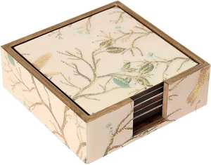 ถาดรองแก้วไม้ MDF ดีไซน์แบบฝังทำจากเรซินใช้ในครัวและบนโต๊ะ - Product Image 1